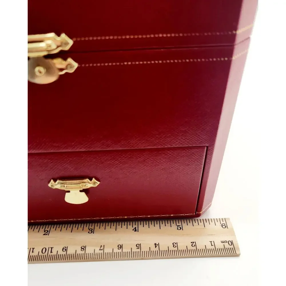 Cartier COWA0045 Red Watch Presentation Box Case Drawer Pillow Authentic 6x5